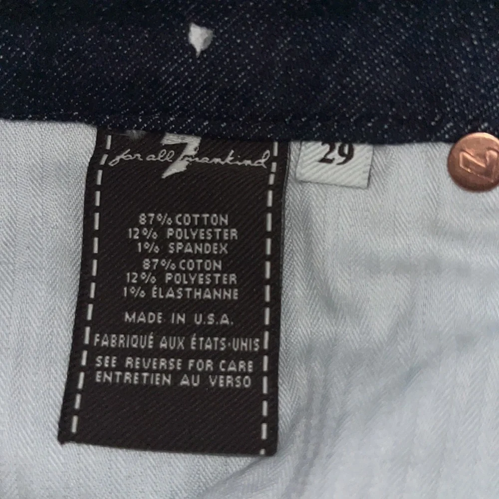 7 For All Mankind “A” Pocket Dark Wash Denim Jeans (29) - Picture 7 of 10